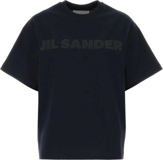 Jil Sander Cotton T-Shirt - Dames - T-shirts - Blauw - XS - Katoen - Tops