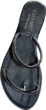 Cornetti Womens Claudia Sandal In Black Rhinestone