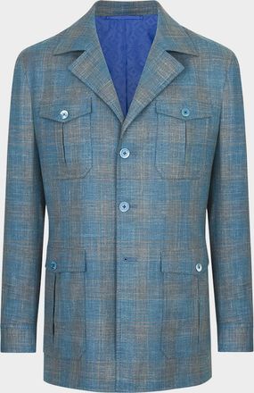 Stefano Ricci Men & apos;s Plaid Four-Pocket Field Jacket