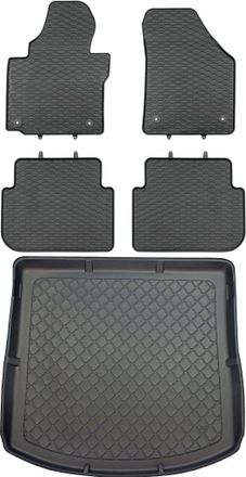 OEM Volkswagen Touran I 1t Van De Septiembre De 2010 A Agosto De 2015. Juego: Alfombrillas De Goma Para Coche + Alfombrilla Para Maletero