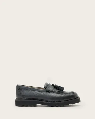 AllSaints Skiff Tassel Leather Loafers