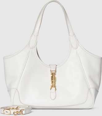 Gucci Mercato Small Tote Bag, White, Leather