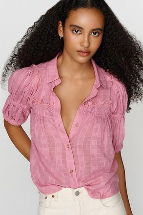 Pilcro Everlyn Puff-Sleeve Swing Blouse by Pilcro
