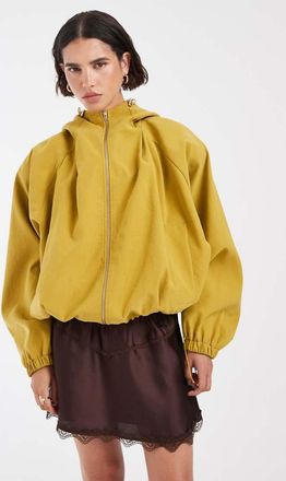 Asos Bomber sportivo in modal color tabacco con zip e cappuccio-Marrone