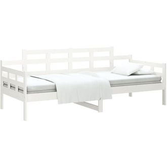 vidaXL Day Bed without Mattress White Solid Wood Pine 90x190 cm Single Vidaxl