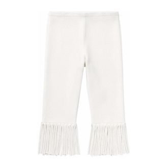 Proenza Schouler Gebreide Fietsbroek met Franjes - Dames - Korte Broeken - Wit - XS - Polyester - Korte Broeken