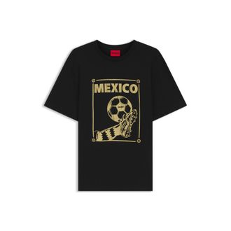 HUGO BOSS Relaxed-fit T-shirt in cotton with soccer artwork