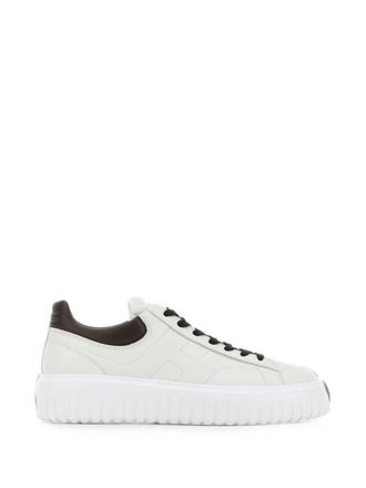 Hogan Low-Top White Leather Embossed Sneakers