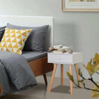 vidaXL Tablas De Cabecera 2 Pcs Pino S&oacute;lido 40x30x61 Cm Blanco