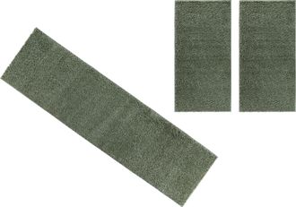 My Home Bettumrandung »Viva« Höhe 45 mm 3 Stk. tlg. Bettvorleger, Läufer-Set, Uni-Farben, einfarbig, besonders kuschelig