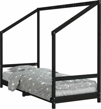 vidaXL Estructura De Cama Para Ni&ntilde;os Madera De Pino Negro 80x200 Cm Vidaxl