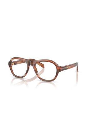 Prada 54mm Rectangle optical glasses in Brown at Nordstrom
