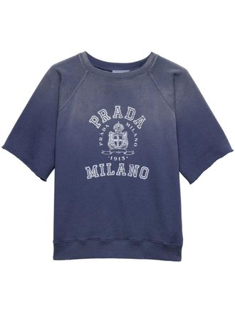 Tシャツ・カットソー Prada Midnight Blue Cotton T-Shirt Prada Technical Cotton T-Shirt | Saks Fifth Avenue
