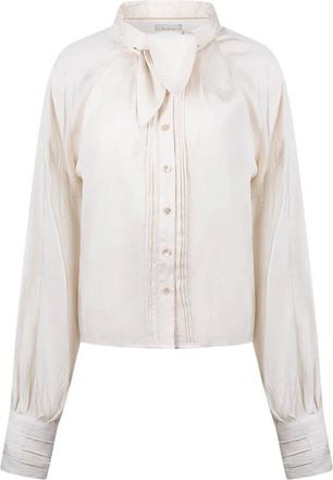 Nukus Nukus - Alexandra Blouse - Dames - Blouses & Shirts - Beige - Maat: S Polyamide