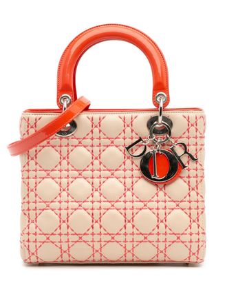 Dior 2012 Medium Lambskin Cannage Stitched Lady Dior satchel - women - Lambskin - One Size - Brown