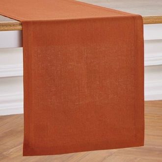 Solino Home Linen Table Runner for Dining Table, Holiday and Everyday Table Decor - Diana in Cinnamon at Nordstrom, Size Xx-Small