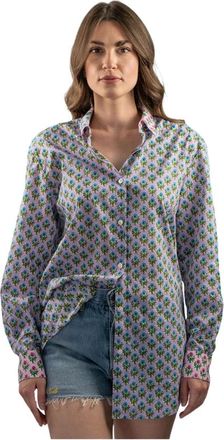 MC2 Saint Barth Camicia in cotone fantasia fiori - Dames - Blouses & Shirts - Veelkleurig - Maat: S Katoen