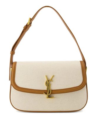 Saint Laurent Cassandre katoenen schoudertas - Beige