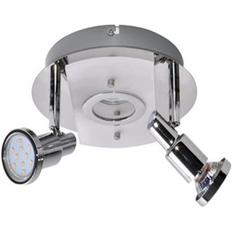 Briloner 1 plafoniera &Oslash;20CM- GU10- 3LEDx3Wx250LUMEN + 1 LEDx5Wx400LUMEN - cromo satinato - Briloner