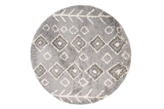 Tapiso Alfombra de sal&oacute;n gris crema shaggy &eacute;tnico suave 200 x 200 cm