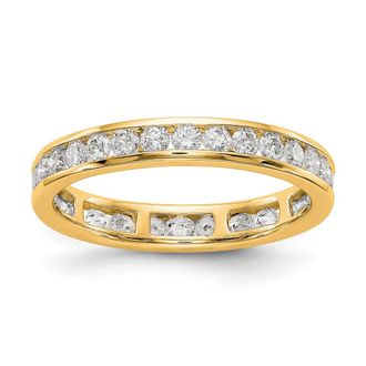 Diamond2Deal 14k Gold 1 Ct Lab Grown Diamond Channel Set Eternity Band Ring