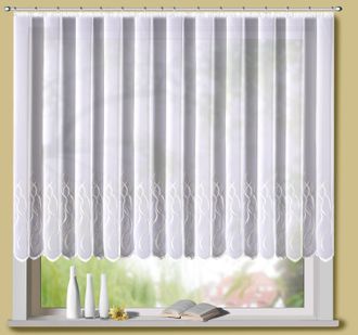 STICKEREIEN PLAUEN Gardine »Helena« Kräuselband 1 Stk. tlg. veredelt mit echter Plauener Spitze Stickerei