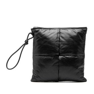 Bottega Veneta Pre-owned Vintage Leren Clutch - Dames - Pre-owned - Zwart - Maat: ONE Size Leer