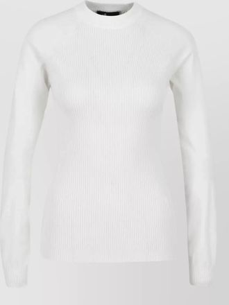 Moncler viscose blend ribbed knit crew jumper