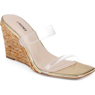 L'agence Farrell Espadrille Wedge Slide Sandal in Gold at Nordstrom, Size 10