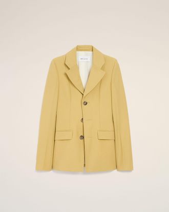 Ami Yellow New Wool Single Breasted Fitted Jacket Yellow - 34 - for Women
