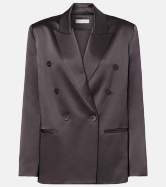 The Sei Double-breasted silk satin blazer