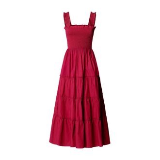 Pepe Jeans London Avril longuette jurk - Dames - Casual kleedjes - Roze - M - Katoen - Kleedjes