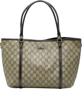 Gucci Beige Brown Pvc Leather Tote Bag (Pre-Owned)