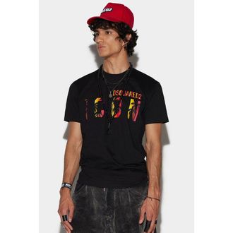 Dsquared2 MenS Black Graphic Print T-Shirt, Size XS