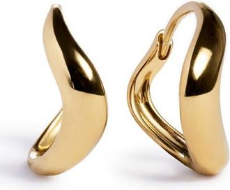 Monica Vinader Swirl Huggie Hoop Earrings in 18K Gold Vermeil at Nordstrom
