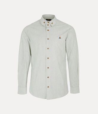 Vivienne Westwood Two Button Krall Shirt Classic Oxford Shirt Thyme-stripe 48 Men