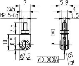 K&auml;fer Conector De Medida De Acero, Modelo : Rodillo, 7,5 Mm De &Oslash;