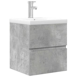 Berkfield Home 2 Piece Bathroom Furniture Set Concrete Grey Engineered Wood