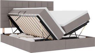 vidaXL Cama De Almacenamiento Led Con Colch&oacute;n Topo 180 X 200 Cm Tela Vidaxl