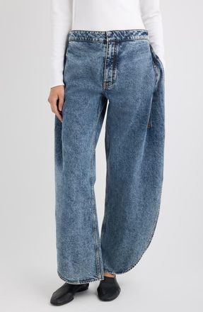 Alaia Petal Leg Jeans in Bleu Neige at Nordstrom, Size 10 Us