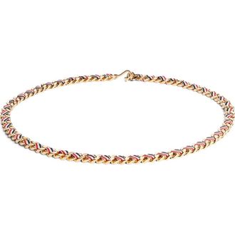 Thom Browne RWB Grosgrain Chain Belt in Gold Low Lead Nikel Free 703 at Nordstrom
