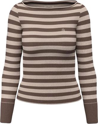 Guess Wolmix Trui - Dames - Ronde hals truien - Bruin - S - Wol - Truien & Vesten