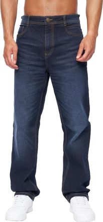 Duck and Cover Heren Rushawn Relaxed Fit Jeans (Donkere wasbeurt)