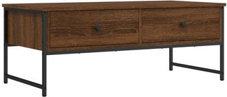 vidaXL Coffee Table Brown Oak 101x49x39.5 cm Engineered Wood Vidaxl