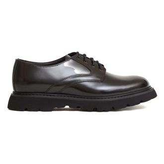 Doucal's Stringata Derby Pelle - Heren - Veterschoenen - Zwart - 41 1/2 EU - Leer - Schoenen
