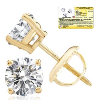MAX + STONE 14k Yellow/White Gold 1/4-2 Carat IGI Certified Lab Grown Diamond Stud Earrings