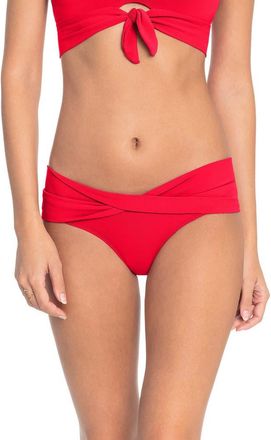 Robin Piccone Ava Twist Hipster Bikini Bottoms in Fiery Red at Nordstrom, Size Large