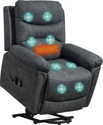 HOMCOM Massage Recliner Chair, Lift Chair with Heat, USB, Remote, Grey