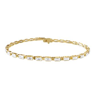 Diamond2Deal 14k Yellow Gold 3.25 Carat Radiant Cut Lab Grown Diamond fancy Tennis Bracelet 7