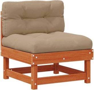 vidaXL Garden Middle Sofa Solid Pine Wood Wax Brown vidaXL